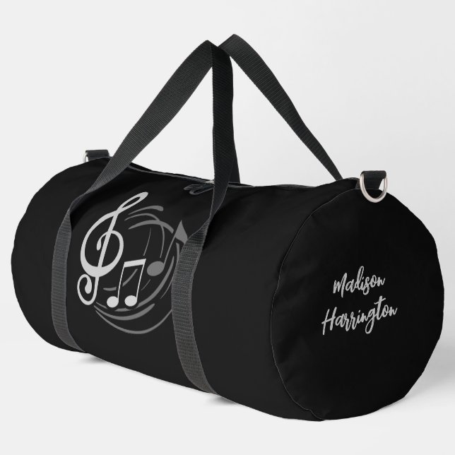 Sac De Sport Nom personnalisé des notes de musique (Coin gauche)