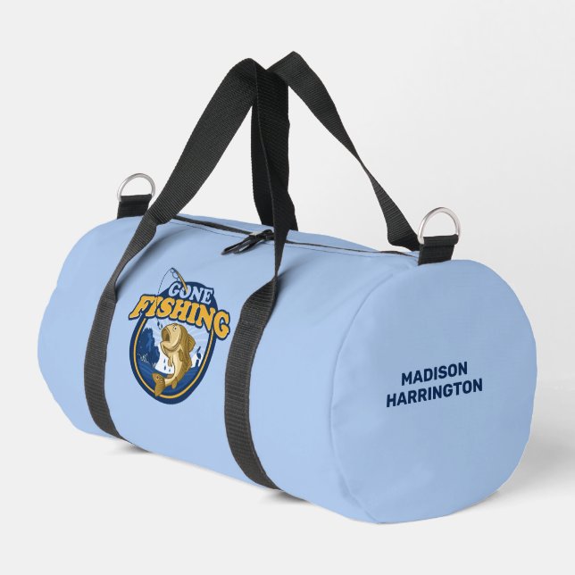 Sac De Sport Nom personnalisé Gone Fishing (Coin gauche)