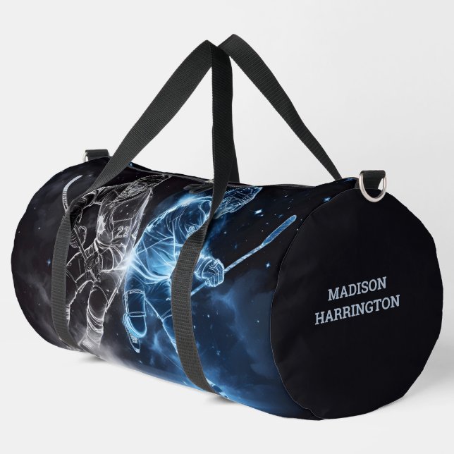 Sac De Sport Nom personnalisé Hockey sur glace (Coin gauche)