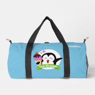 Sac De Sport Nom personnalisé Ice Cream Penguin