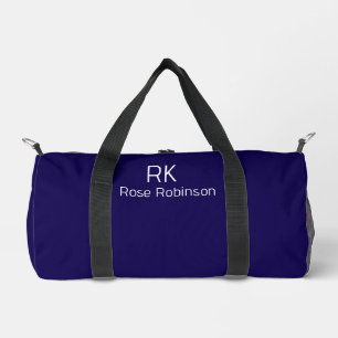 Sac De Sport Nom personnalisé Minimal Classic Elegant Blue.
