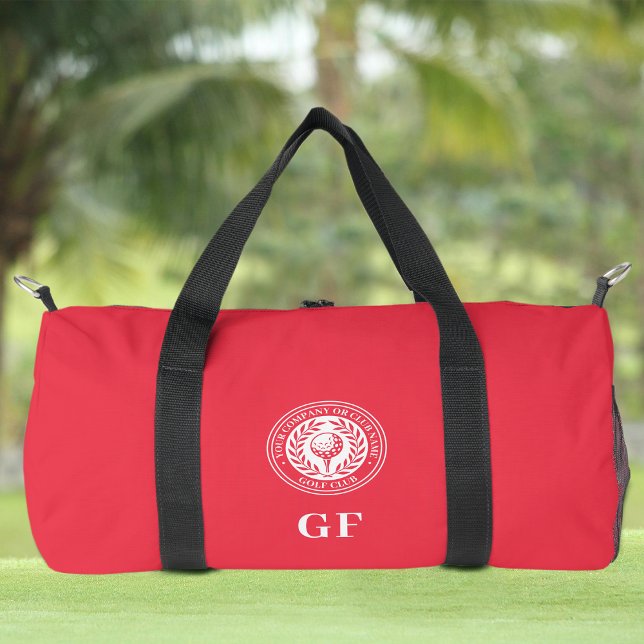 Sac De Sport Nom personnalisé Monogramme classique Rouge (Créateur téléchargé)