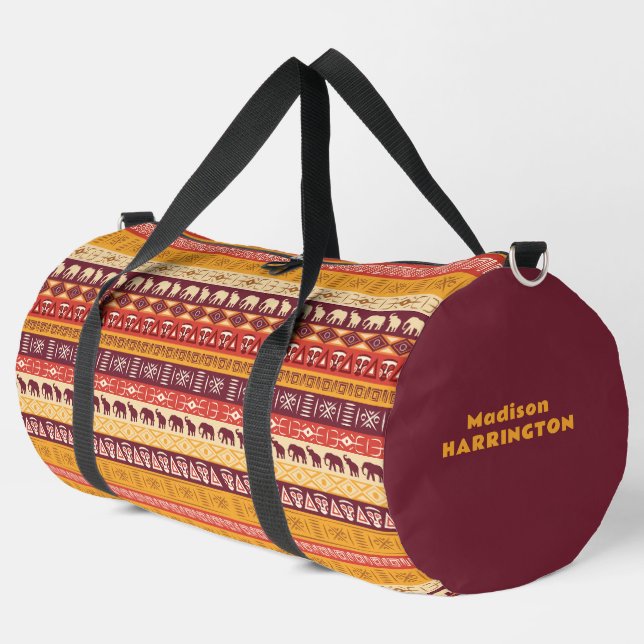 Sac De Sport Nom personnalisé Motif africain (Coin gauche)