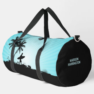 Sac De Sport Nom personnalisé Plage Surfer