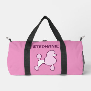 Sac De Sport Nom personnalisé Poodles roses