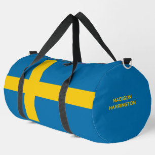 Sac De Sport Nom personnalisé & Texte Drapeau Suédois