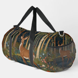 Sac De Sport Oiseau de cerf rustique boho forêt boisée verdure