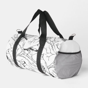 Sac De Sport Oiseaux dessinés à la main motif noir et blanc Mod