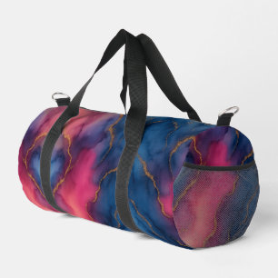 Sac De Sport Or élégant et Motif Abstrait Turquoise   Duf éléga