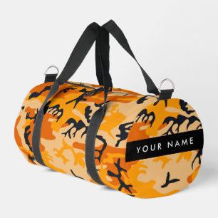 Sac De Sport Orange Camouflage Votre nom Personnalisez