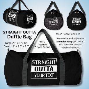 Sac De Sport Outta droite - Votre texte - noir et blanc sur