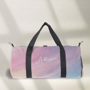 Sac De Sport Pastel coloré Abstrait Arc-en-ciel Motif, violet