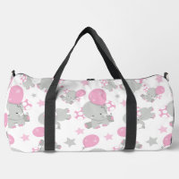 Pattern of Elephants, Cute Elephants - Pink Gray