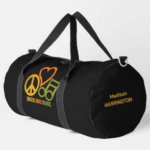 Sac De Sport Peace Love Music nom personnalisé