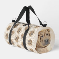 Pei Shar Pei Peinture Fawn Wrinkle Original Chien