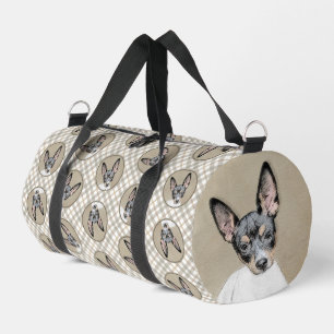 Sac De Sport Peinture de Rat Terrier tricolore - Art original d