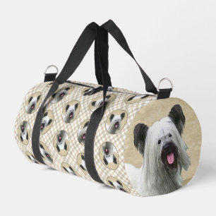 Sac De Sport Peinture de Terrier Skye Gris Argenté Art Original
