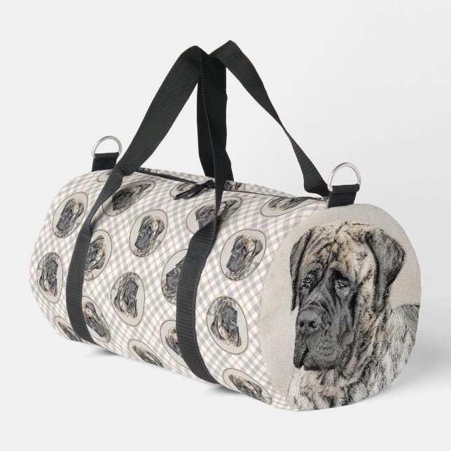 Sac De Sport Peinture mastiff anglais Brindle art original chie (Coin gauche)