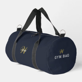 Sac de sport personnalisé or bleu marine monogramm