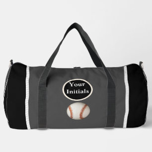 Sac De Sport Personnaliser Gris Noir Baseball