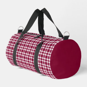 Sac De Sport Petit motif carreaux blanc et bourgogne
