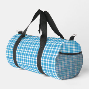 Sac De Sport Petit motif carreaux bleu blanc