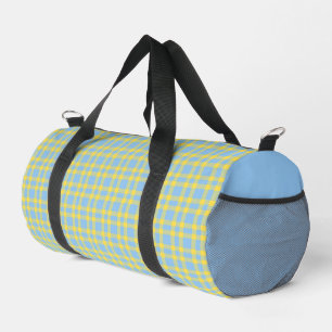 Sac De Sport Petit motif carreaux bleu jaune