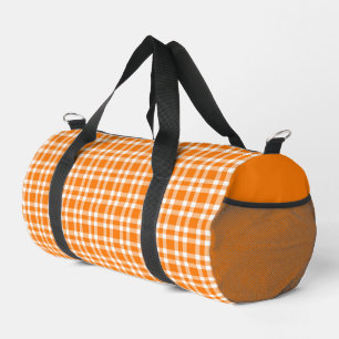 Sac De Sport Petit motif carreaux orange blanc