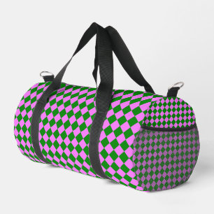 Sac De Sport Petit motif diamant à carreaux rose vert