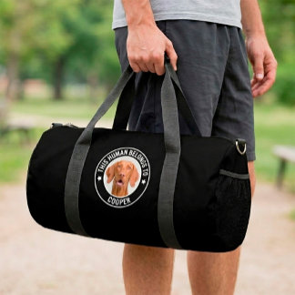 Sac De Sport Photo de chien personnalisée "Cet humain appartien