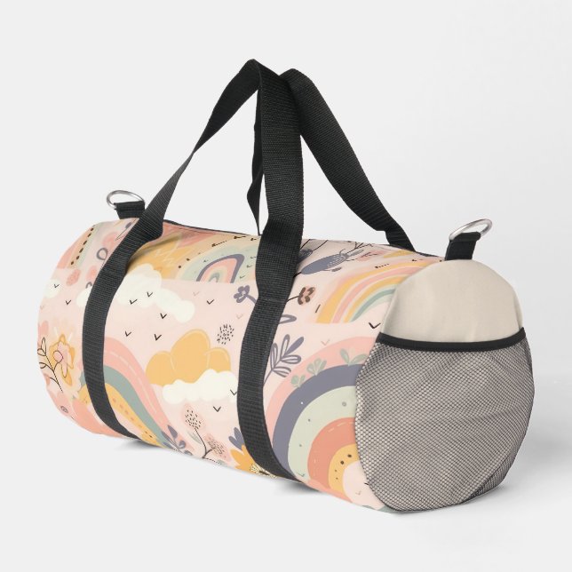 Sac De Sport Pink Boho Rainbow Girl (Coin droit)