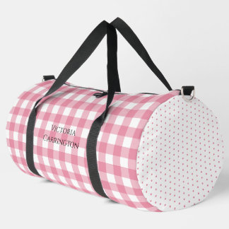 Sac De Sport Pink Gingham Polkadot Vintage Personalized 