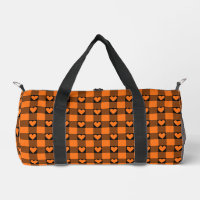 Plaid Cœur de Buffle Noir Orange Citrouille