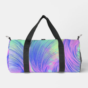 Sac De Sport Plumes Abstraites élégantes Bleu pourpre