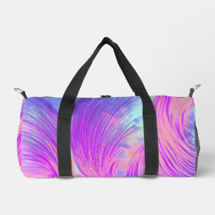 Sac De Sport Plumes Abstraites élégantes violet rose