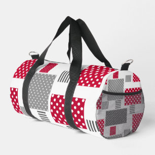 Sac De Sport Pneuka rouge gris patchwork sur arrière - plan bla