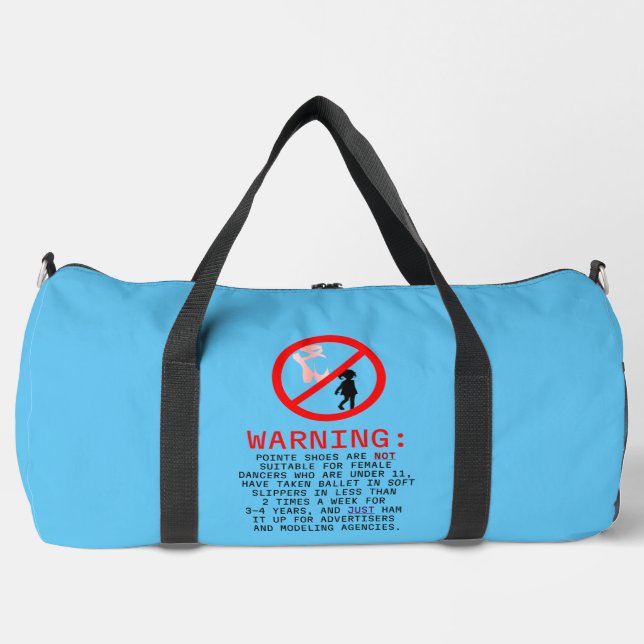 Sac De Sport Pointe Chaussures Avertissement Ciel Bleu (Recto)