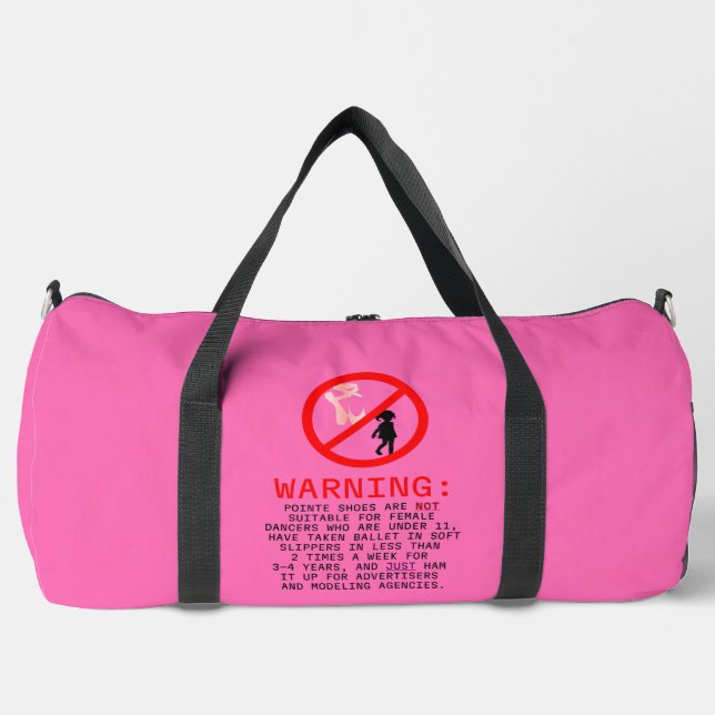 Sac De Sport Pointe Chaussures Avertissement Hot Rose (Recto)