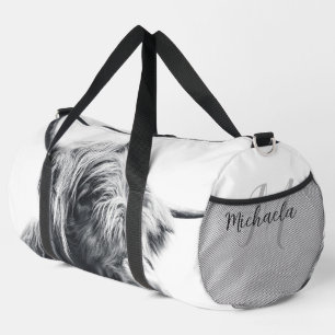 Sac De Sport Portrait de vache Highland premier monogramme noir