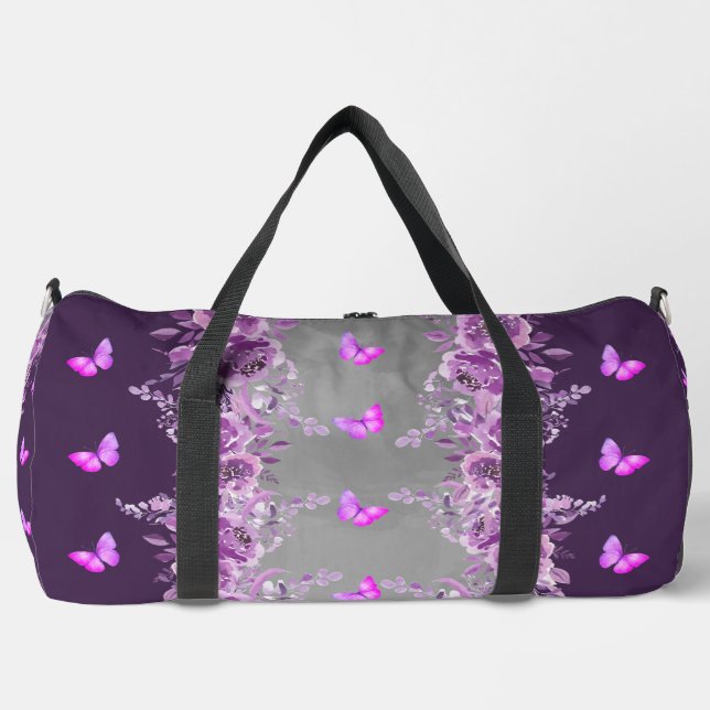 Sac De Sport Purple Butterfly Duffel Bag (Recto)