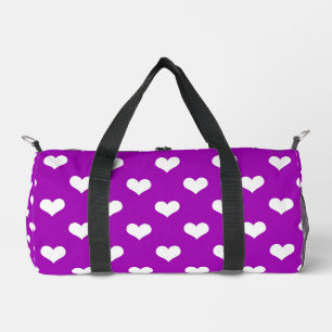 Sac De Sport Purple White Love Heart Motif Design