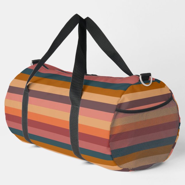 Sac De Sport Rayures d'aquarelle du coucher de soleil (Coin droit)