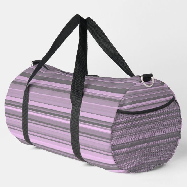 Sac De Sport Rayures Grises Violettes Grandes (Coin droit)