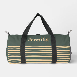 Sac De Sport Rayures Vert Jaune Personnaliser Motif Petit