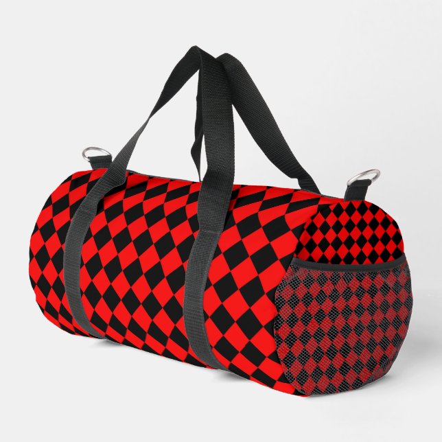 Sac De Sport Red Black Checker Diamond Pattern Small (Coin droit)
