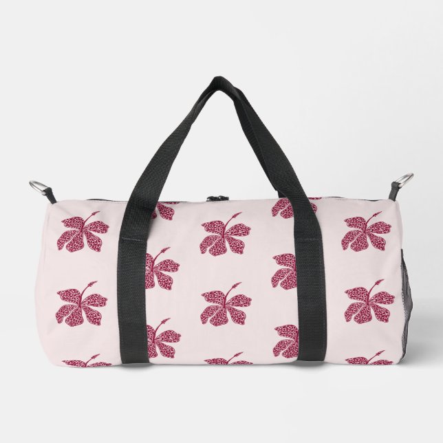 Sac De Sport Red Hibiscus Floral Pattern  (Recto)