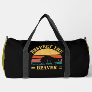 Sac De Sport Respectez Le Castor Coucher de Soleil Rétro
