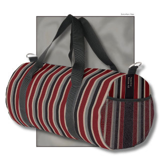 Sac De Sport Retro Stripes Classic Dark Red Blue Beige