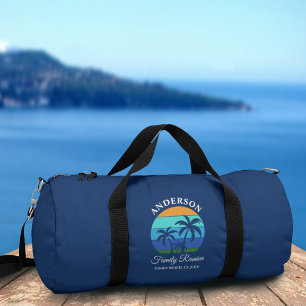 Sac De Sport Reunion Famille Summer Beach Palm Trees Bleu