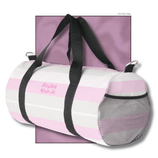 Sac De Sport Rhythm Stripes Horizontal Lines Grey Pink White